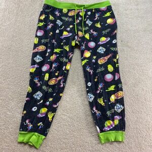 Rick and Morty Pajama Pants Mens XL Adult Swim Space All Over Print Joggers
